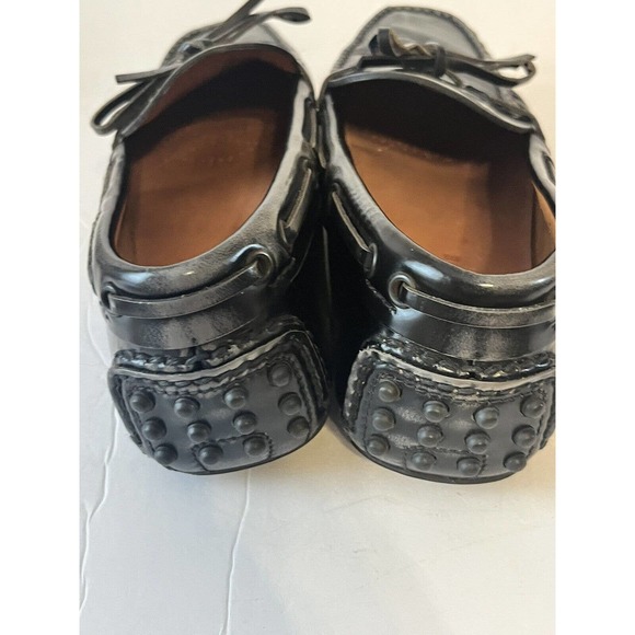 The PRADA Original Car Shoe Driving Moccasin •7• Mocs Grey Pewter Patent Leather - Picture 7 of 12
